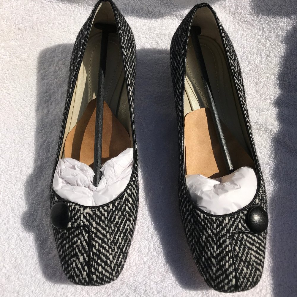 ANN TAYLOR Black Tweed low heel pump shoes NEW 6.5